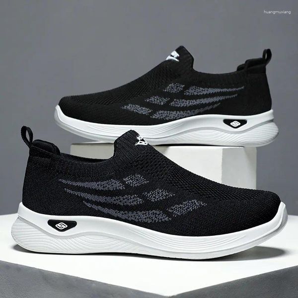 Scarpe casual 2024 Summer Fashion Flight lavorato a maglia da uomo per il tempo libero che camminano coppia sportiva Mesh traspirante