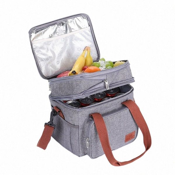 Doppelschicht Oxford Tuch Aluminiumfolie Isolierte Mittagessen Tasche Für Frauen Männer Tragbare Tote Kühler Lunchbox Student Bento Handtasche y9DO #