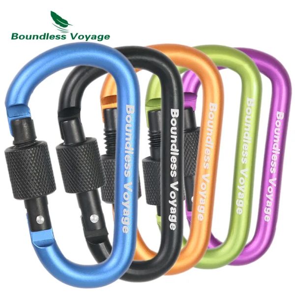 Accessoires grenzenloses Voyage Aluminium Carabiner Camping Rucksack verschlossener Schlüsselbundhaken D Typclips Outfoor Multifunktionswerkzeug BV1010