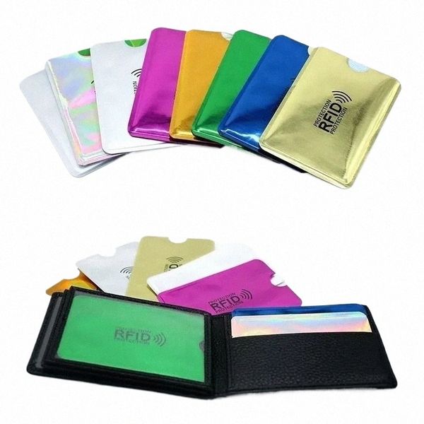 Unissex Anti Rfid Cards Holder Laser Alumínio Bank ID Credit Card Cover Metal NFC Block Reader Lock Card Bag Card Protect Case m5ky #