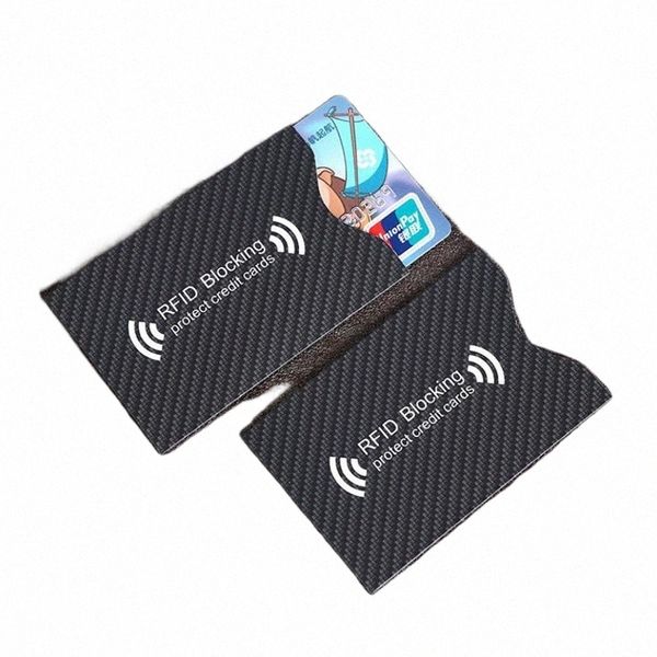 5pcs Fi Anti Theft per la protezione della carta di credito RFID Blocco della custodia della pelle del manicotto del titolare della carta Covers Protecti Bank Card Case 05bI #