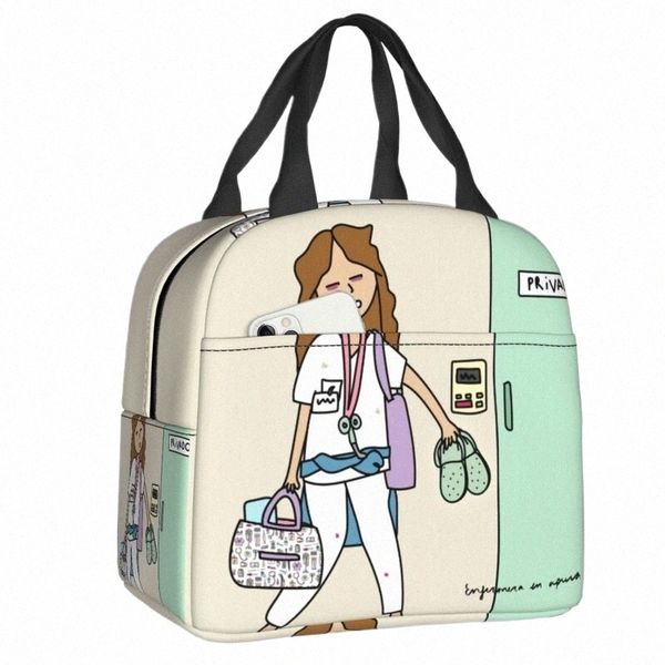 Enfermera En A Doctor Nurse Lunch Bag Wasserdicht Thermokühler Isolierte Bento Box Für Frauen Kinder Schule Lebensmittel Tragetaschen q1dy #