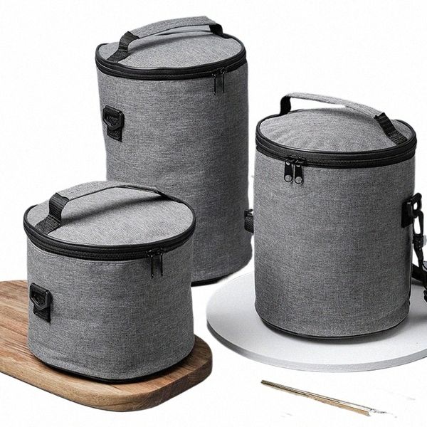 FI Oxford Thermal Bag für Mittagessen Tragbare Picknick Lebensmittel Fresh-Kee Cooler Frauen Männer Bento Box Runde Barrel Isolierte Taschen d2mA #