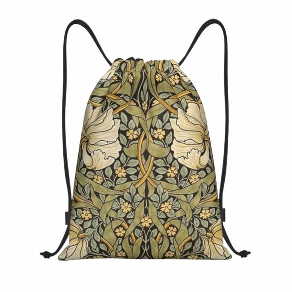 Рюкзак William Morris Pimpernel на шнурке, спортивная спортивная сумка для мужчин и женщин, текстильный узор с цветочным узором, тренировочный рюкзак I9d0 #