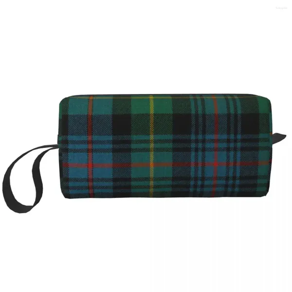 Aufbewahrungstaschen Benutzerdefinierte Mode Grün Tartan Plaid Reise Kosmetiktasche Für Frauen Gingham Make-Up Toilettenartikel Organizer Lady Beauty Dopp Kit