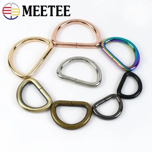 50pcs 13-50 mm Metall D Ringschnalel für Beutelgurt Gurtband Schnallen Beutelgriffe D Clasp Loops DIY Handtasche Lederzubehör Accessoires