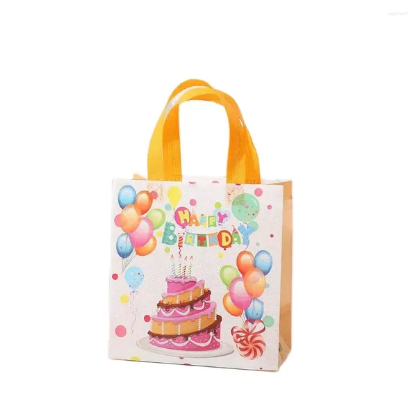 Confezione regalo 8 pezzi Sacchetti per imballaggio buon compleanno Baby Shower Borsa in tessuto non tessuto Caramelle Biscotti Festa per bambini