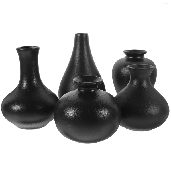 Vasen 5 Stück Mini-Blumenvase, Keramik, Kunsthandwerk, Heimdekoration, zentraler Pflanzgefäß, Keramik, Blumenarrangement-Halter