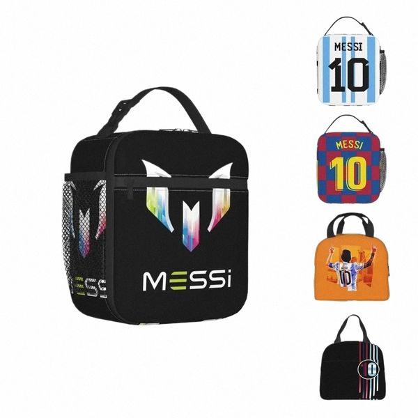 mis 10 Futebol Futebol Merch Saco de almoço isolado para trabalho CF Barcela Saco de armazenamento de alimentos portátil refrigerador térmico lancheiras 88xN #