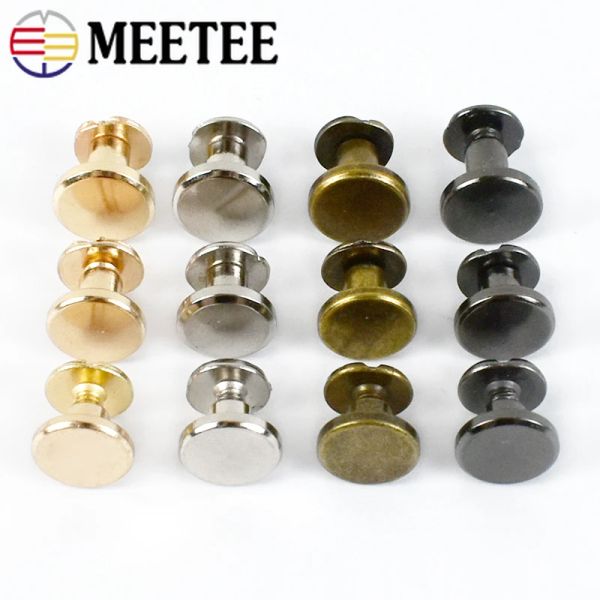 Mevzuat 20/50pcs 5-8mm Düz Kafa Vidaları Tırnak Perçin Tokalı Çanta Kitap Defter Metal Bağlayıcı Kemer Donanım Çivili Tokalar Aksesuar