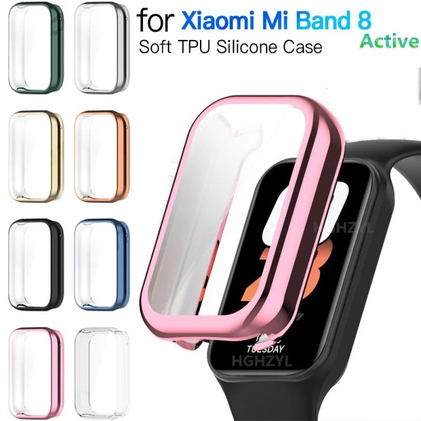 Custodia TPU morbida per Xiaomi Band 8 Case di copertura completa attiva Shell per Smart Watch MI Band8 Schermo Active Protector Glass