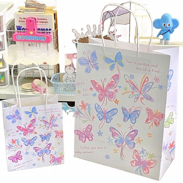 Süßigkeiten Taschen Kraft Papier Taschen Weihnachten Geburtstag Schmetterling Geschenk Taschen Schmetterling Leckerli Braut Goodie Shop Tasche Naweida 88Cl #