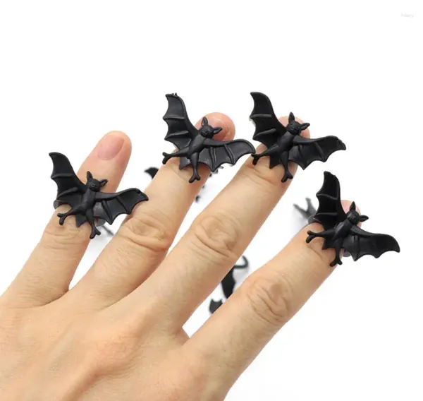 Anéis de morcego para festa de Halloween, lembranças de plástico, fantasia do diabo, joias com tema assustador, decoração festiva, preto, roxo, laranja, 500