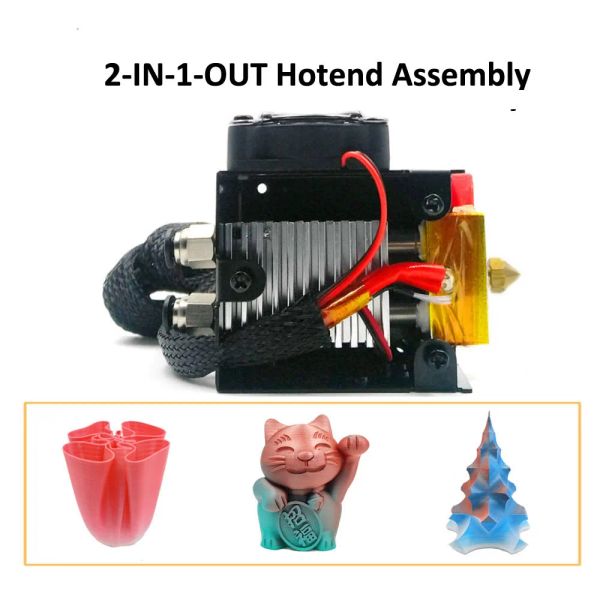 Zonestar Dual Color 2-in-1-Out 2-in-2 Out Double ExtrUder Hotetend Assembla