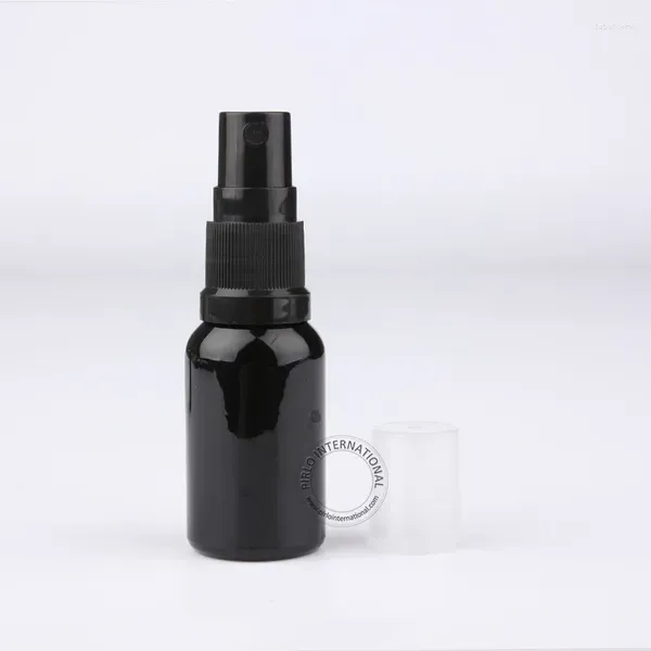 Frascos de armazenamento 10 x 15ml Frasco de óleo essencial preto 1/2 Oz Spray de vidro 15cc Mini Perfumes Atomizador Pulverizador