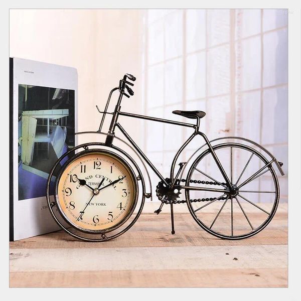 Orologi da tavolo Orologio vintage creativo Articoli di arredamento artigianale Vendita all'ingrosso di ferro battuto per la casa, salotto, bicicletta