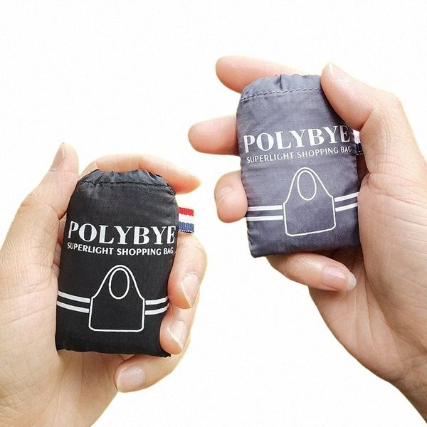 polybye Super leve sacola reutilizável Eco-friendly Nyl dobrável loja saco bolsa de compras saco de mercearia almoço reciclar b2Wu #