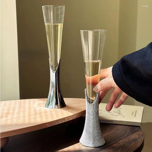 Bicchieri da vino Diamond Champagne Cup Ins Nordic Light Luxury Crystal Glass Party Home Calici di fascia alta Bubble Red