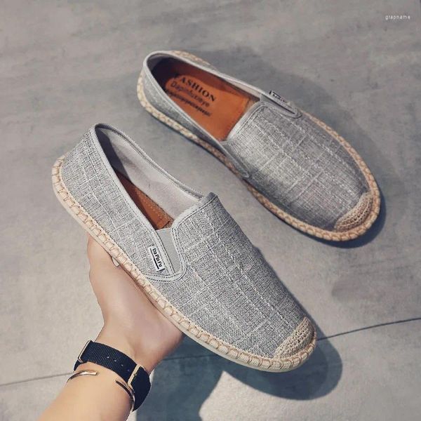 Sıradan Ayakkabı Erkekler Loafers yumuşak yüksek kaliteli yaz tuval balıkçı spor ayakkabılar espadrilles trend flats sürüş erkek daire