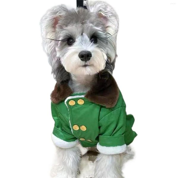 Cappotto militare in costume per abbigliamento per cani con cappello verde per tutte le stagioni per cuccioli di gatto di piccola taglia