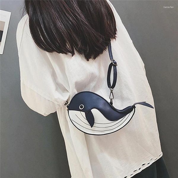 Omuz çantaları sevimli balina tasarımı pu deri moda kadın flep debriyaj çantası çapraz gövde mini messenger kadınlar için bolsa feminina