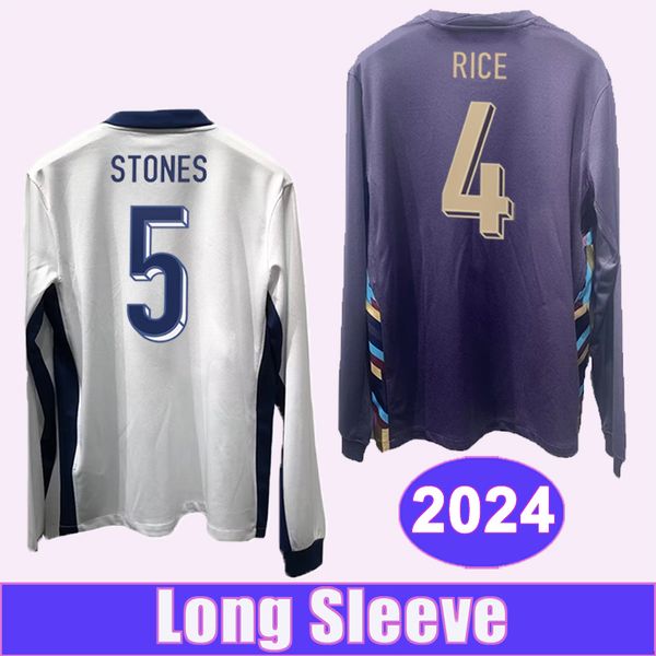 2024 ENGlaNDS Maglie da calcio a maniche lunghe da uomo RICE BELLINGHAM HENDERSON RASHFORD FODEN GALLAGHER MADDISON TONEY Maglie da calcio per casa