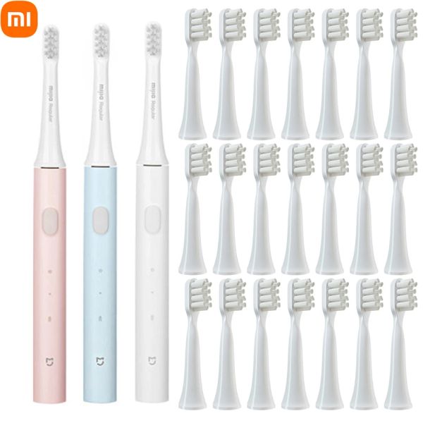 Escova de dentes nova xiaomi mijia dentes elétrica T100 Smart Sonic Brush Sonic Breatilho Ultrassônico Dentes Vibradores Vibradores sem fio Limpador de higiene