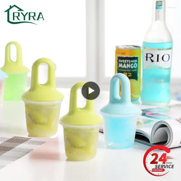 Backformen Eisformen Lebensmittelqualität Kunststoff Popsicle Form mit Stäbchen Dessert hausgemachte Box Gitter für Küchenzubehör