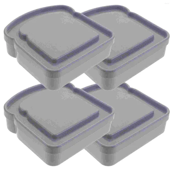 Vorratsflaschen 4 Stück Sandwichbox Lunchezeaze Behälter für Erwachsene Koffer Kleiner Halter Bambusfaser Kleinkindnahrung