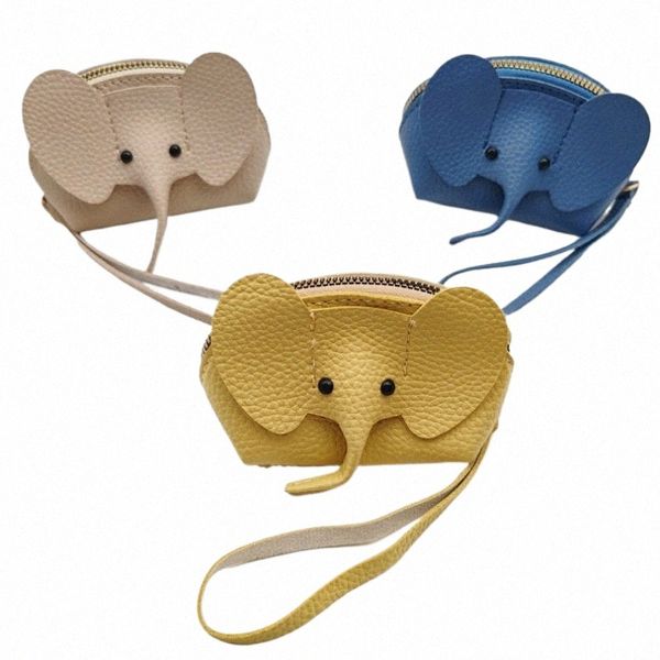 PU Couro Elefante Mey Bag Mulheres Coin Purse com chaveiro Multifuncional Zipper Storage Bags Key Case V40l #