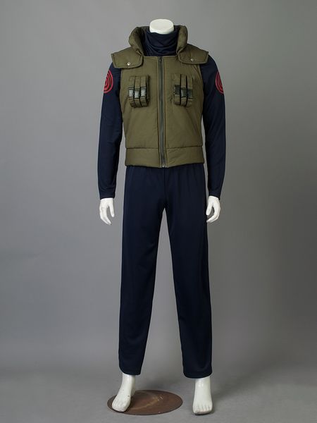 Costumes Cosplay Kakashi Costumes de anime mostram uniformes de roupas de Halloween de roupas uniformes para homens Vestes de calças de caneta e cocar