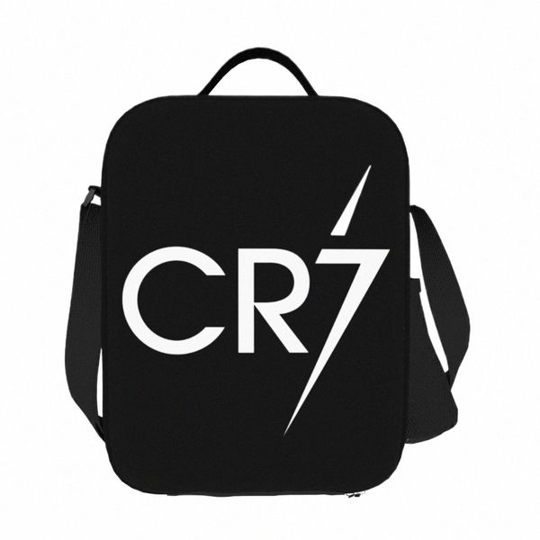 cr7 Football Lunch Bag Tote Meal Bag Многоразовый изолированный портативный ланч-бокс для женщин Мужской мальчик девочка H3qn #