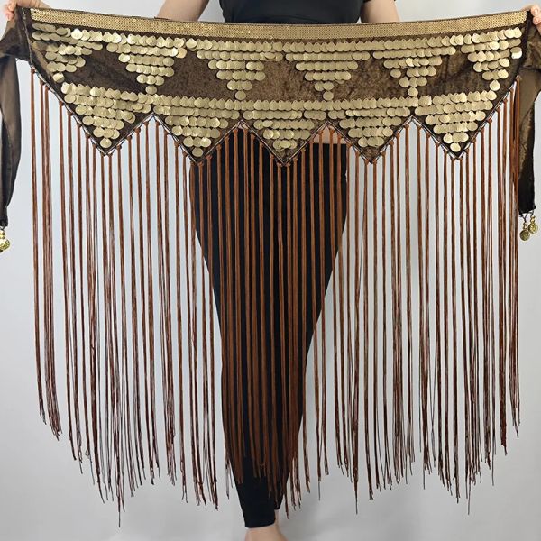 Sexy Belly Dance Dance Hip Salta Salia Mulheres Mulheres Shiny Tassel Hipskirt