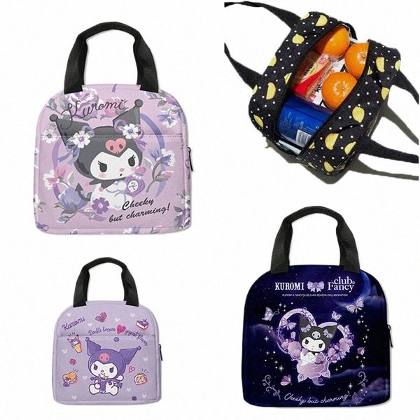 3d bonito impresso Kuromis Series Picnic Bag Alunos do ensino fundamental Carry Ice Pack Children's Lunch Bags Estudantes Trazem Refeições P46L #