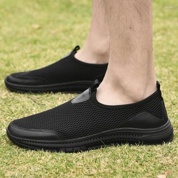 Scarpe Casual 2024 da uomo Slip On da uomo Vulcanize Spring Solid Net Cloth Traspirante Sport con tacco basso