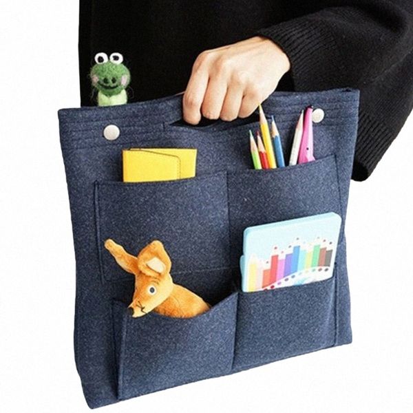 Borsa per il trucco multifunzionale, Organizer per borsa con inserto in feltro, Borse per cosmetici multitasche nell'organizzatore per borse Tote Handbag Shaper n4uJ #