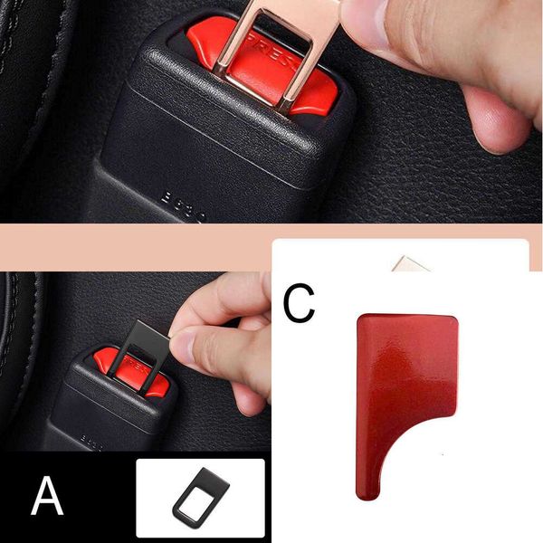 Aggiornamento nascosto seggiolino auto fibbia della cintura di sicurezza clip scheda inserto in metallo interni auto fibbia del sedile avviso silenziatore cintura di sicurezza accessori interni