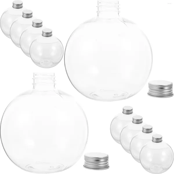 Vasos 10 PCs Decorações de Natal Garrafas de suco ao ar livre leite de plástico multifuncional transparente