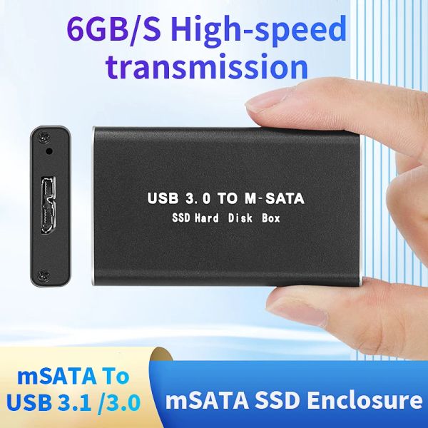 Mini SSD -Fall MSATA zu USB 3.0 Festplattenfall MSATA USB 3.1 Adapter External Festkörperscheibe für 30*50 MSATA SSD Festplatte Box