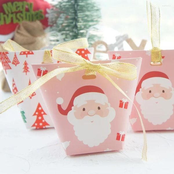 Confezione regalo 30 pezzi Buon Natale Albero di Babbo Natale Stampa Scatola di carta Scatole di caramelle per biscotti Confezione come