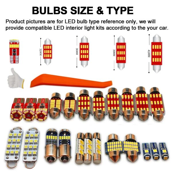 MDNG 15pcs para Alfa Romeo 159 (2005-2011) CANBUS LED BULLS LED BULS INTERIOR MAP