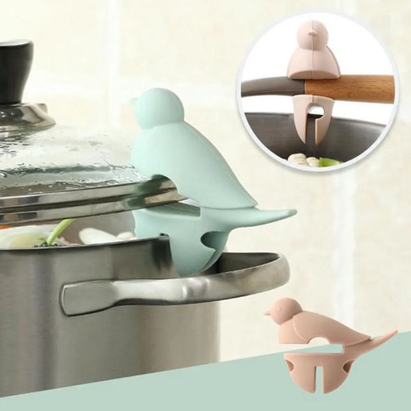 2024 Silicone Pote Clip Scoop Clagus Pontunhor Anti-escaldado Pote lateral Suporte de clipe Spoon Rest Anti-Scald GRIP FERRAMENTO FIRL DO COZINHA 1.