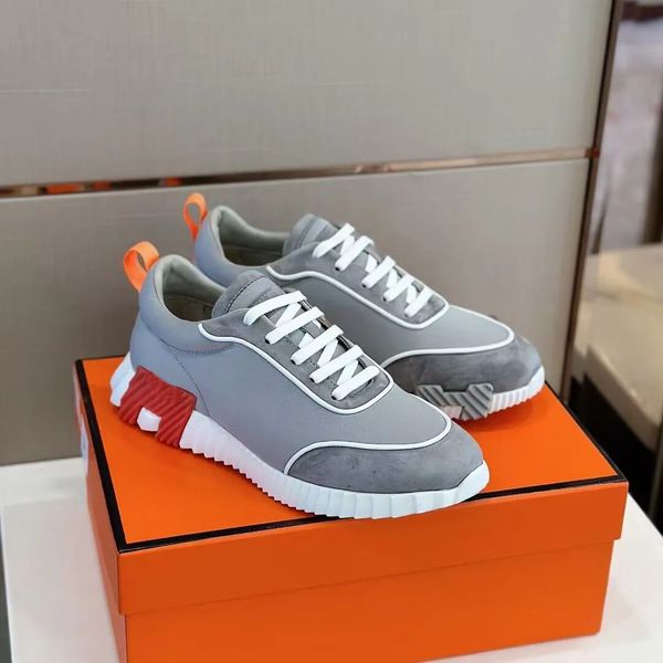 Luxus-Italien-Design-Herren-Bounce-Casual-Sneaker-Schuhe, Nappaleder, technisches Jersey-Wildleder, Ziegenleder, Low-Top-Trainer, Wandern, Partykleid, Walking, Skate-Schuh mit Box