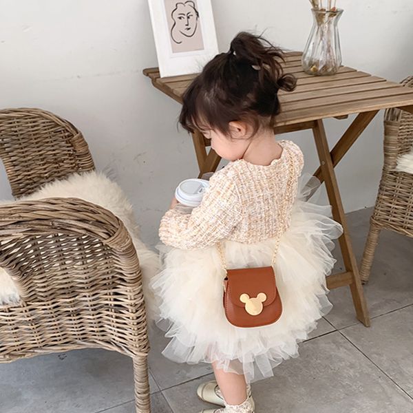 mini borsa firmata per bambina carina adorabile borsa a tracolla in PU borsa a catena borsa a tracolla piccola portamonete borse con patta di lusso alla moda