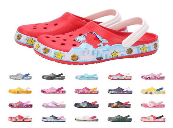 Crianças dos desenhos animados meninos meninas dinossauro unicórnio carros sandálias flip flop chinelos crianças sandália buraco chinelo s sapatos de praia infan3841041