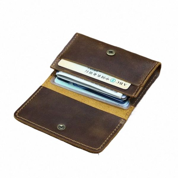 Vintage-Kartenhalter Männer Echtes Leder Kreditkarteninhaber Kleine Brieftasche Mey Bag ID-Kartenetui Mini-Geldbörse für Männer Tarjetero New H9is #