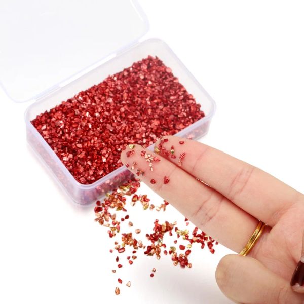 80 g/scatola Colore in scatola Riempimento di resina irregolare pietre di vetro schiacciato per gioielli a stampo resina epossidica fai -da -te che producono decorazioni per nail art di cristallo