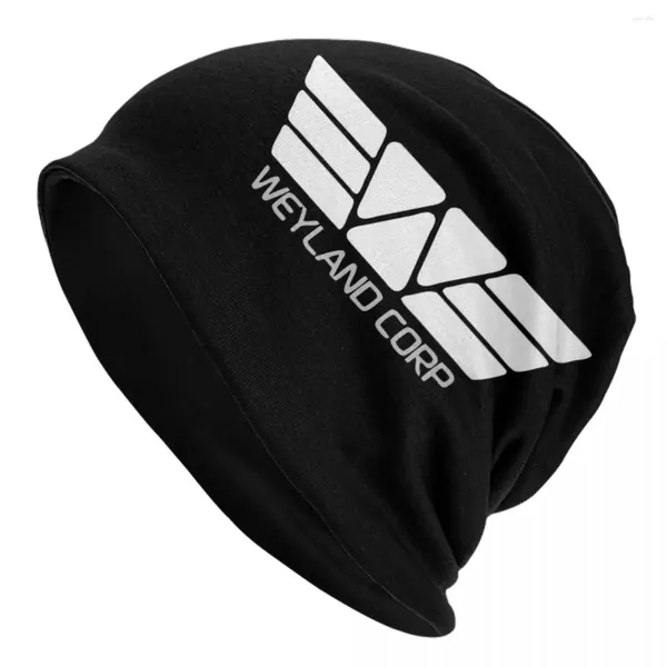 Beralar Uzaylı Kafatalar Beanies şapkalar Weyland Yutani Corporation Film Logo Goth Erkekler Kadın Açık Mekan Kapı Sıcak Çift Kullanımlı Bonnet Örme Şapka