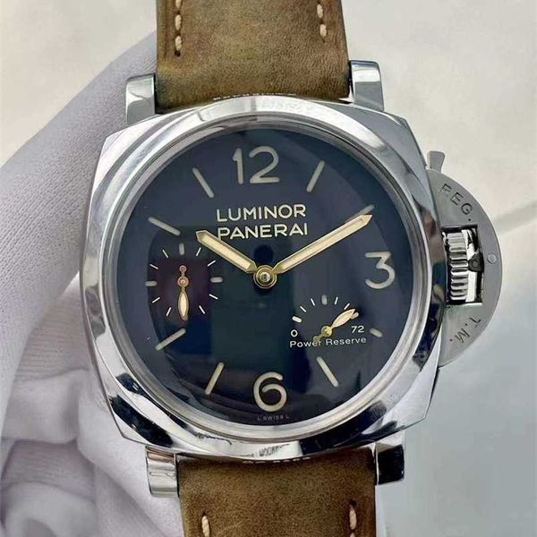 Relógios de luxo Paneraiss Luminor Watch Italian Design 1950 Series Pam00423 Manual Mecânico Masculino Relógio 47mm À Prova D 'Água Aço Inoxidável Movimento de Alta Qualidade