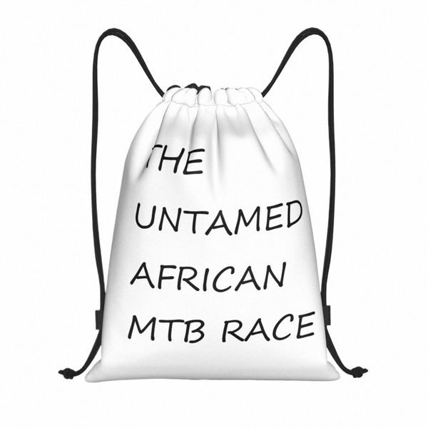 The Untamed African MTB Race Kordelzug Tasche Männer Frauen Tragbare Sport Gym Sackpack Fahrrad Training Lagerung Rucksäcke 33gA #